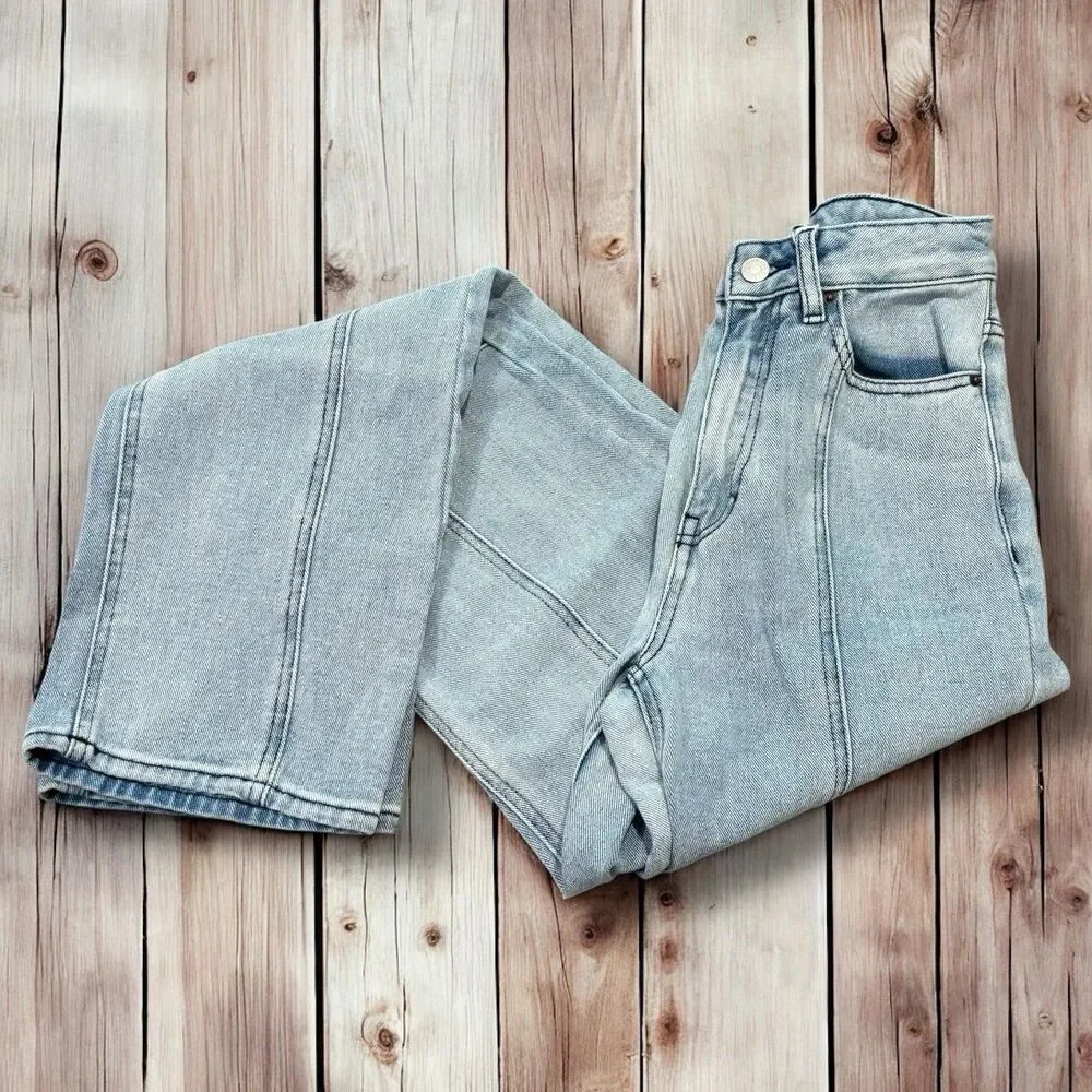 PacSun 90s Boyfriend Jeans XS Women’s Light Wash High Rise Straight Leg - Picture 2 of 10